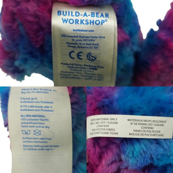 Build A Bear Bunny Rabbit Plush 16" Spring Lilac Pink Blue Purple Floppy Ear Toy - Picture 8 of 12